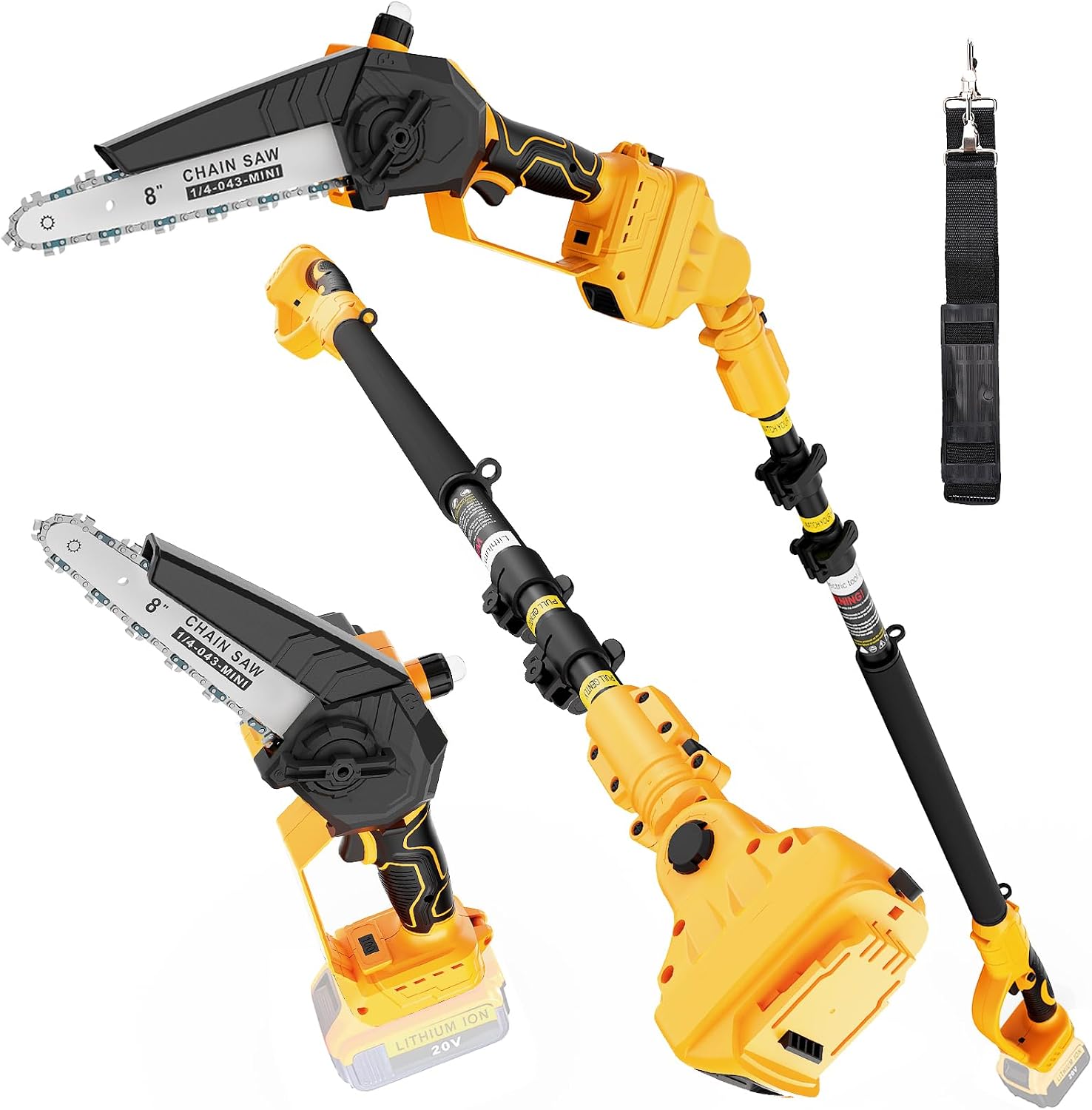 Brushless Chainsaw 8 Inch 20V - 2 In 1 Cordless Pole Saw