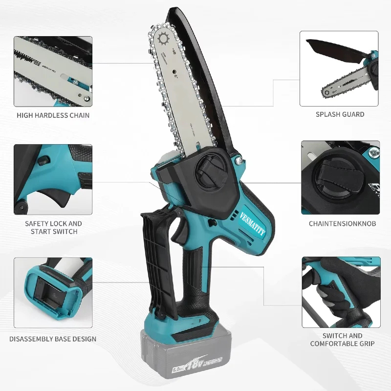 Mini Portable 18V Handheld Ele - Mini Chainsaw 6 Inch Cordless ulasan dan harga