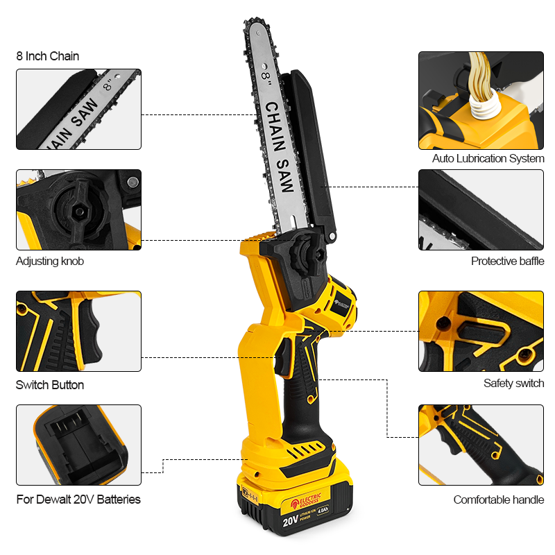 8 Inch 1380W Brushless Yellow  - Brushless Chainsaw 8 Inch 20V ulasan dan harga