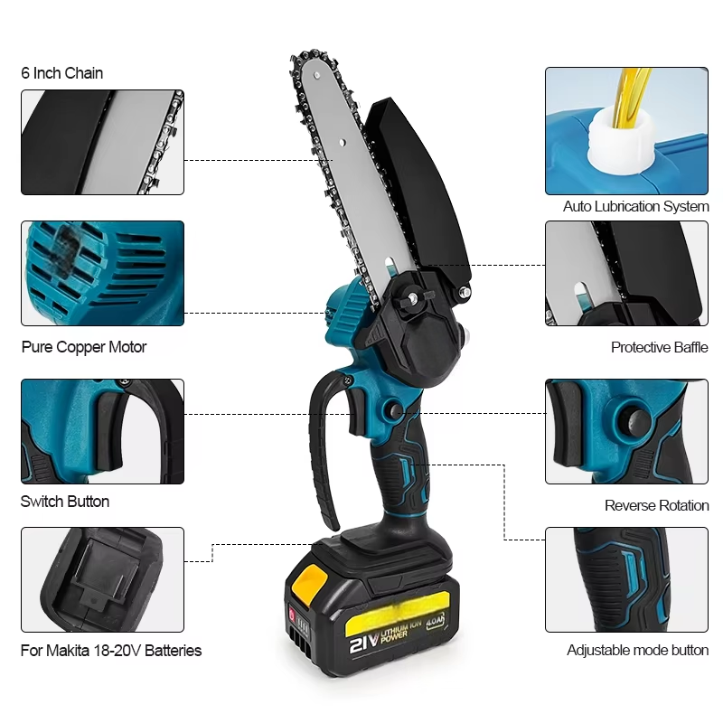 1700RPM 6 Inch Mini Li-Ion Ele - Mini Chainsaw 6 Inch Cordless ulasan dan harga