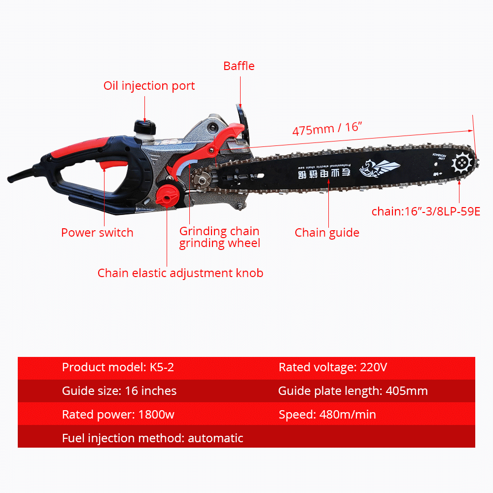 220V Corded Electric Chainsaw  - Electric Chainsaw 16 Inch Corded ulasan dan harga