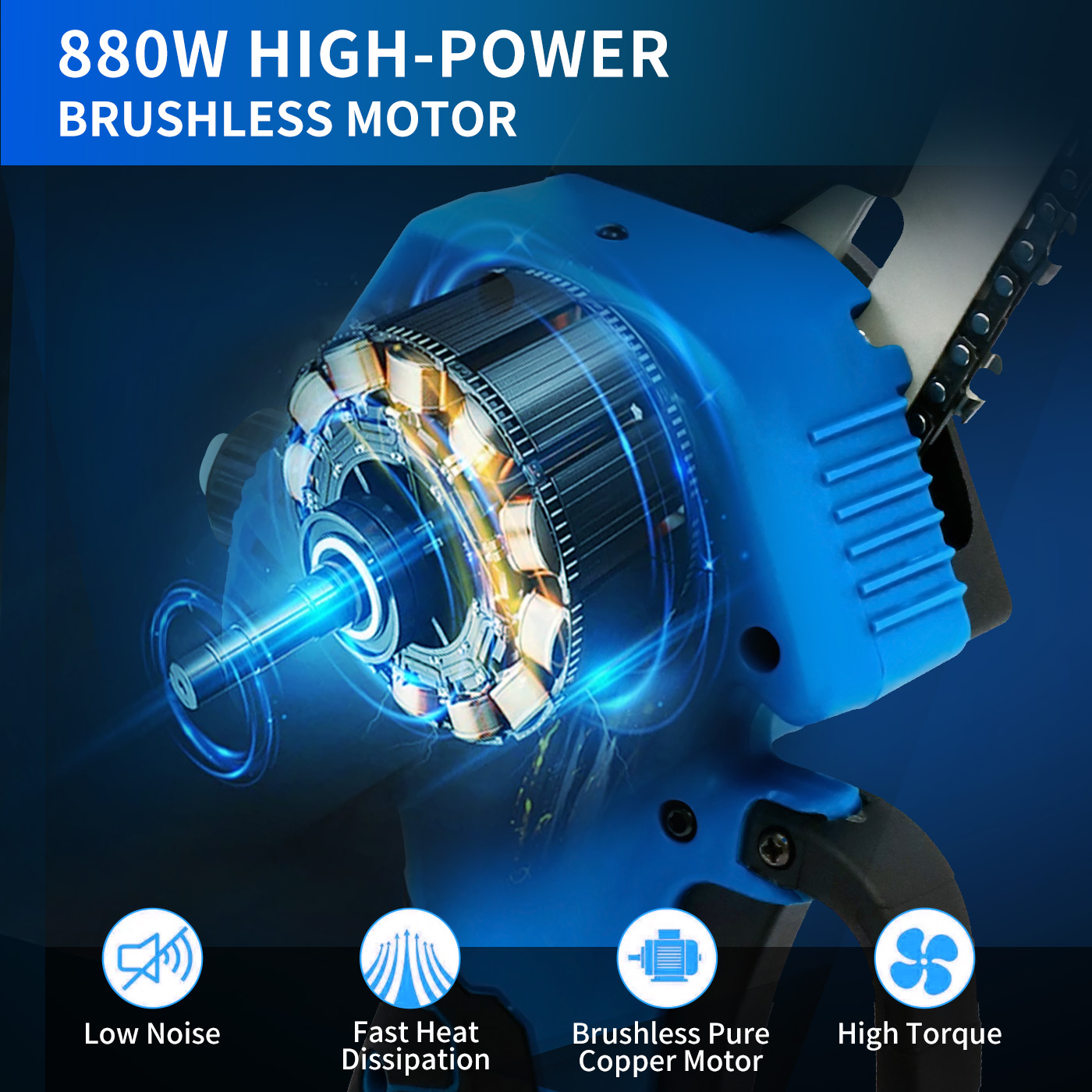Chainsaw Handheld 8-inch Cordl - Brushless Chainsaw 8 Inch 20V ulasan dan harga