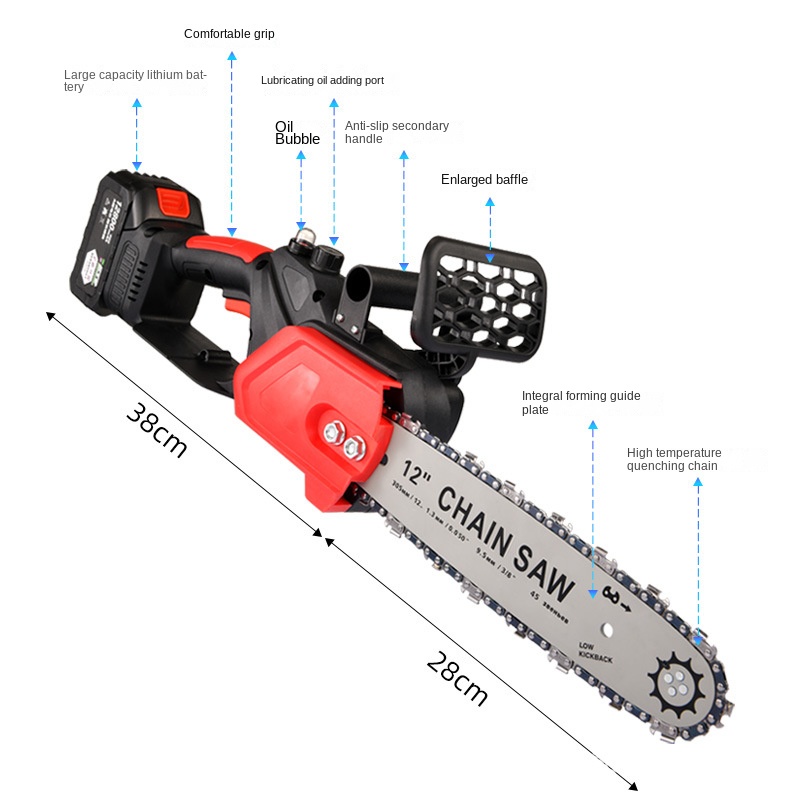 8-Inch 12-Inch 16-Inch Battery - Brushless Chainsaw 8 Inch 20V ulasan dan harga