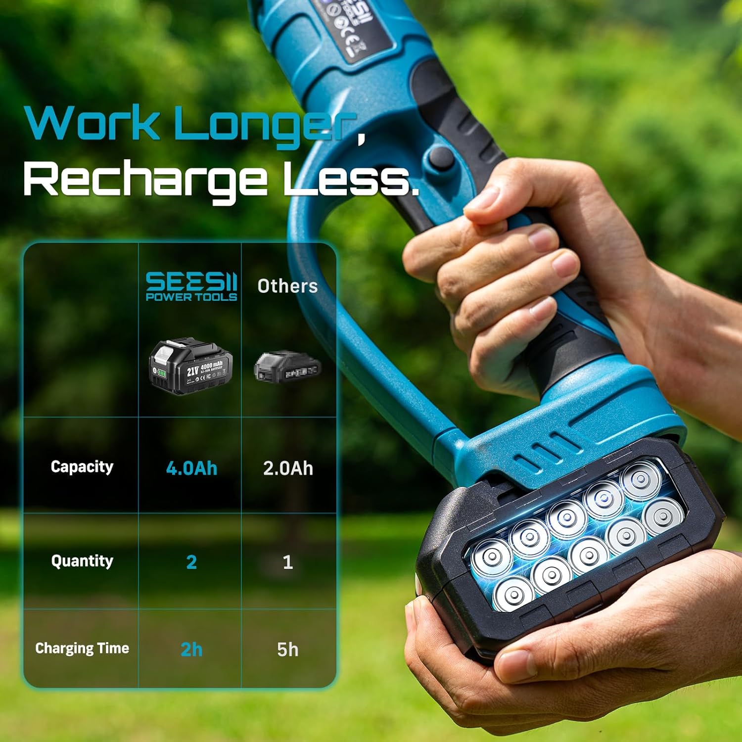 SEESII 2.5m Brushless Telescop - Pole Saw Cordless Telescopic ulasan dan harga