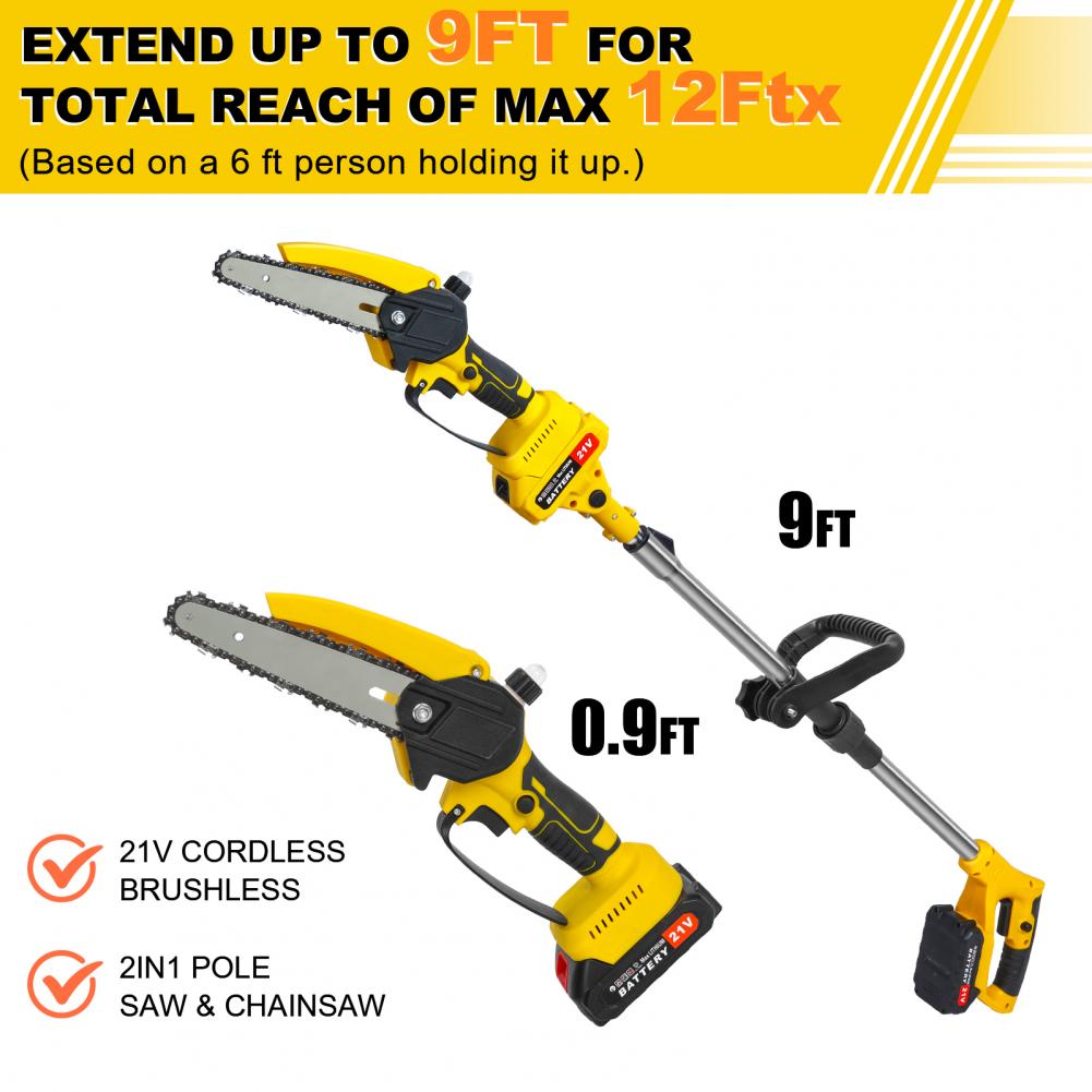 2in1 Garden Cordless Pole Saw  - Mini Chainsaw 6 Inch Cordless ulasan dan harga