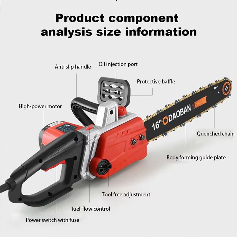 220V Corded Felling Saw Handhe - Electric Chainsaw 16 Inch Corded ulasan dan harga