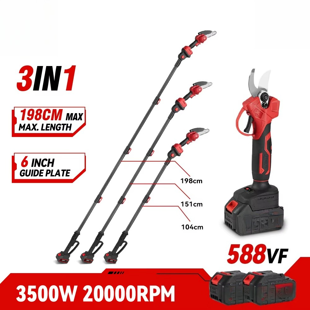 Brushless Garden Tool Set Elec - Pole Saw Cordless Telescopic ulasan dan harga