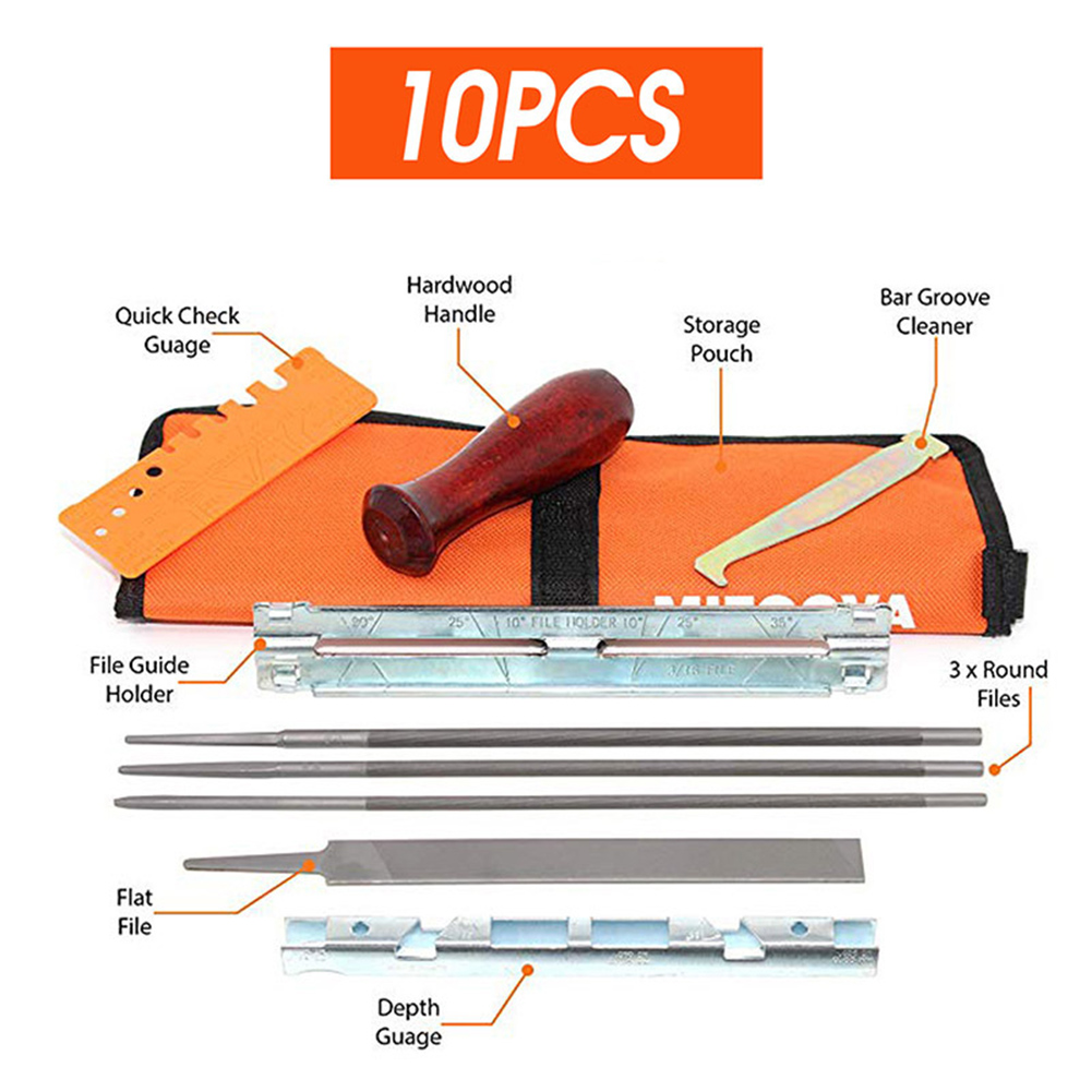 10pcs/Set Professional Chainsa - Chainsaw File Kit Round ulasan dan harga