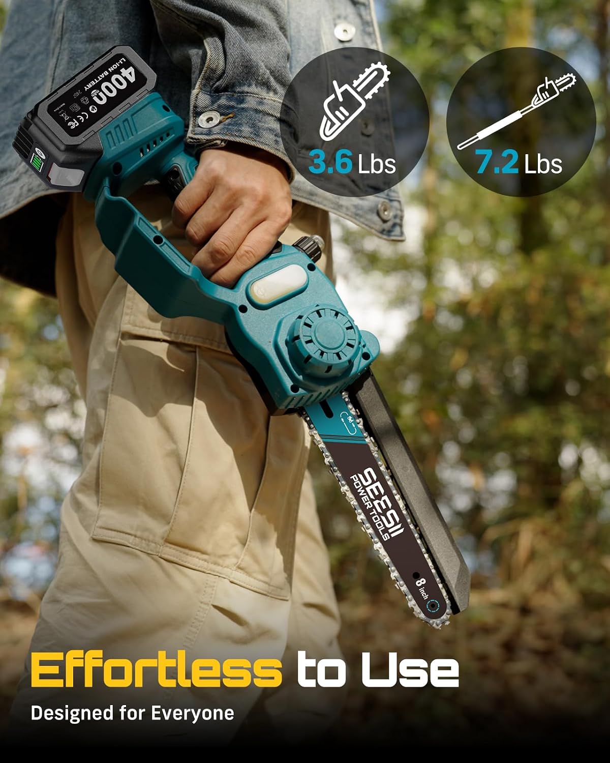 SEESII 8'' Polesaw Brushless E - Pole Saw Cordless Telescopic ulasan dan harga