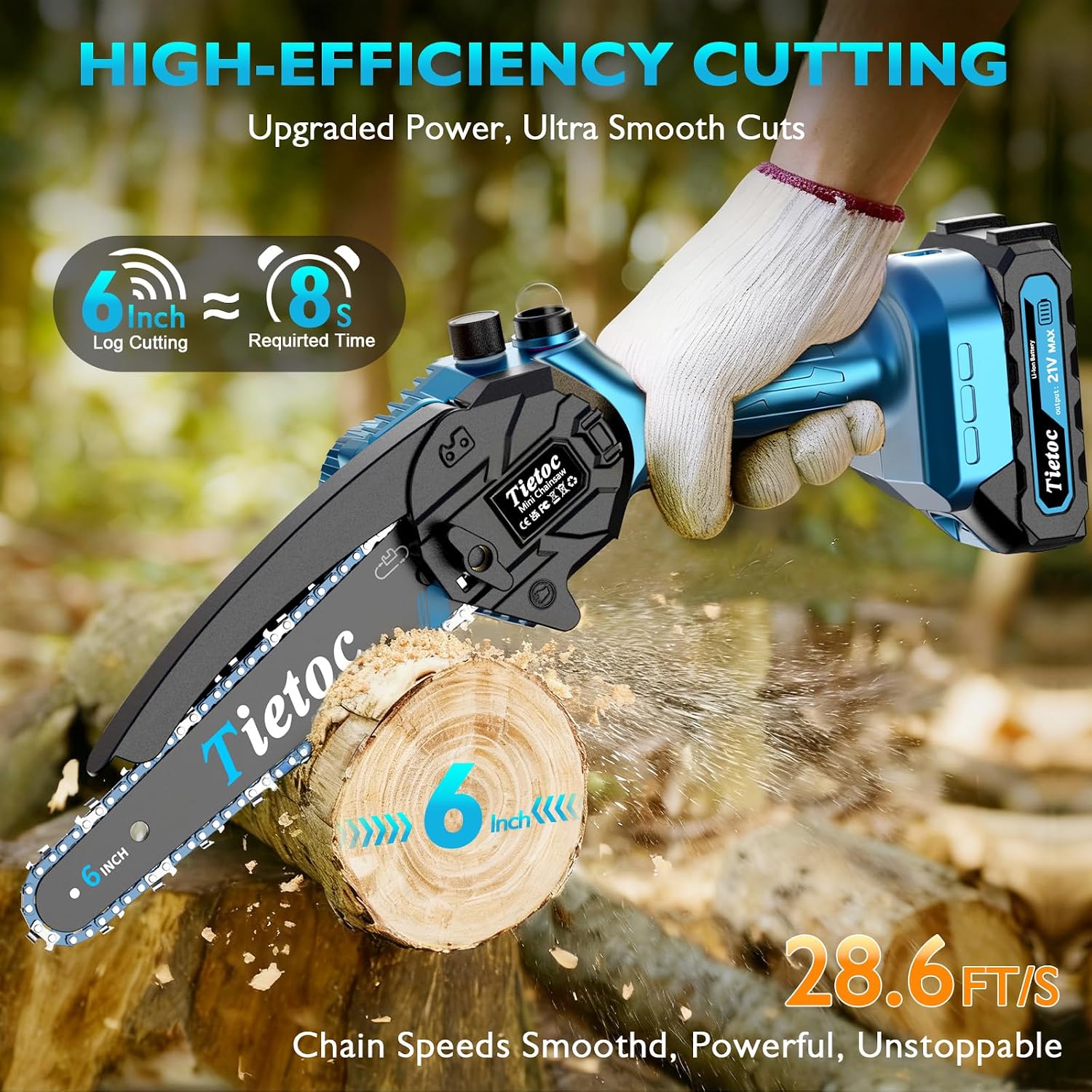 Mini Chainsaw, 6 Inch Chain Sa - Mini Chainsaw 6 Inch Cordless ulasan dan harga